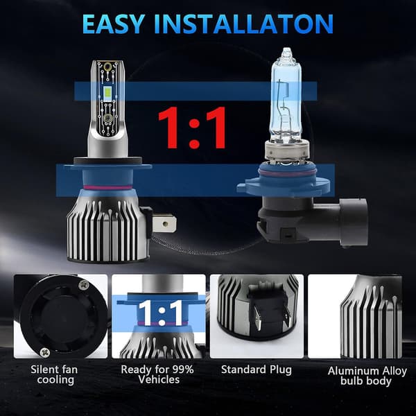 H7 LED-frontlykter IP68 Vanntette Bil LED-frontlykter 6500K 120W 12000LM Lyse LED-frontlykter Grå H7 H7 Grey