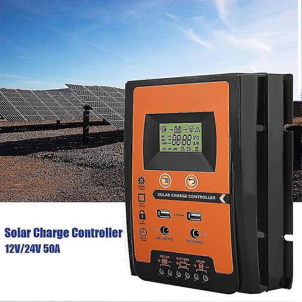 fornnerg 30A 12/24V LCD-skjerm Dobbel USB Lys Solcelleladeregulator Panelregulator 26s