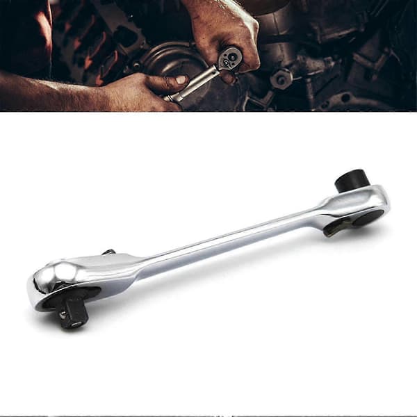 Socket Wrench Ratchet Wrench Bit Screwdriver Combo 1/4 inch 72 Teeth Quick Release Double Head Socket Wrench 26s