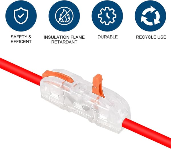 Electrical Connector 34 Pieces SPL-1 Electrical Connection Terminal Compact Splice Connectors Cable Wire Connector