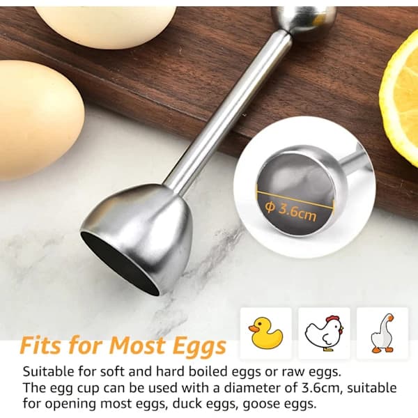 Eggkutter i rustfritt stål, eggverktøy, eggåpner, skallfjerner, A