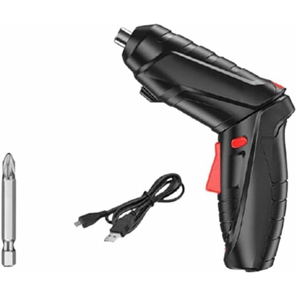 Rechargeable Cordless Electric Screwdriver with LED Light and Bits, Compatible with Various Brands