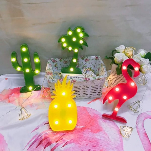 LED Kaktuslys, Fiesta Dekorationslys, Sød Kaktus Natlampe, Til Børneværelse, Soveværelse, Gave, Fest, Fiesta Festartikler (Grøn)