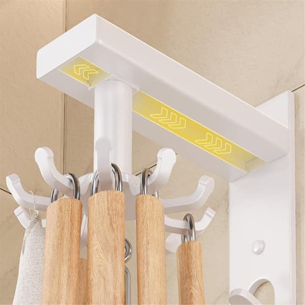 Kitchen Utensil Holder Practical Rotating Tool Hook Holder Wall Mounted Kitchen Utensil Hanger Rotatable