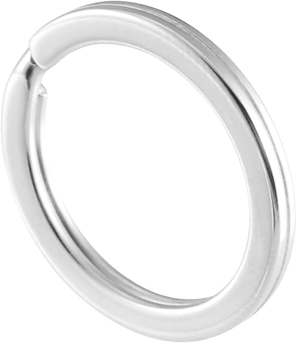 60 stk nøkkelringer i rustfritt stål, runde nøkkelringer, splittringer