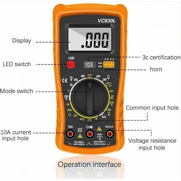 Digital Multimeter Multimeter 18-delars set Automatiskt område Digital Multimeter Pr
