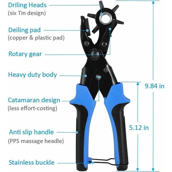 Hole clamp with 2 extra large perforated plates and practical ruler, multi-size tablet clamp