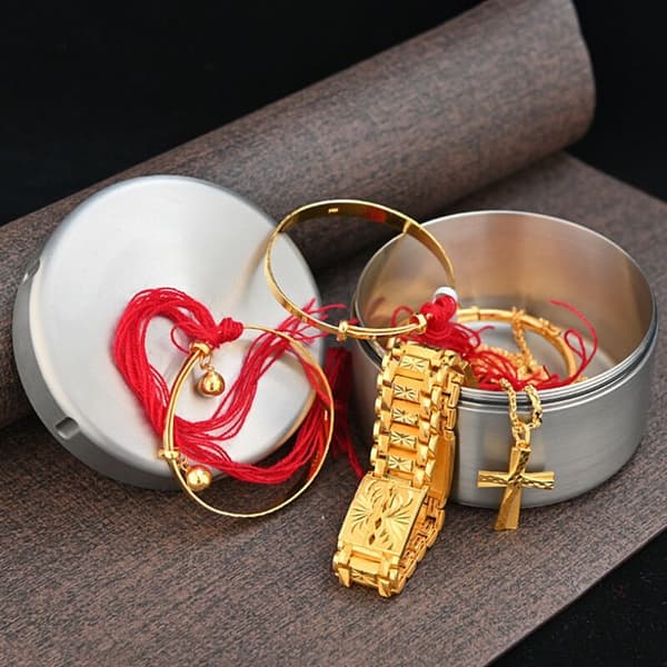 Pure Titanium Box Tea Cans Waterproof Inside and Outside Pill Box Titanium Sealed Cabin Pill Tea Box Medium