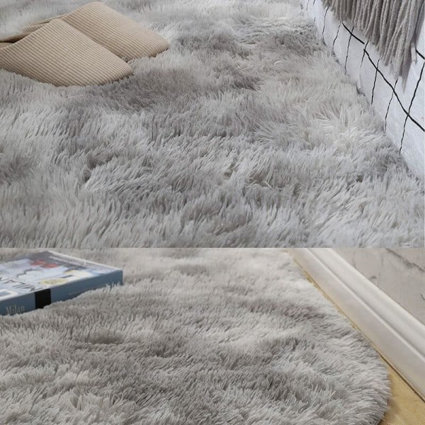 Långhårig Vardagsrumsmatta Fluffig Halkfri Långhårig Sovrumsmatta Mjuk och Bekväm Stor Tvättbar Barnrumsmatta för Sovrum, Vardagsrum, Hall