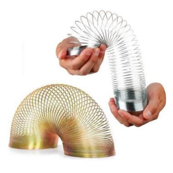 Stor Metall Slinky - Fjädergyllene guld