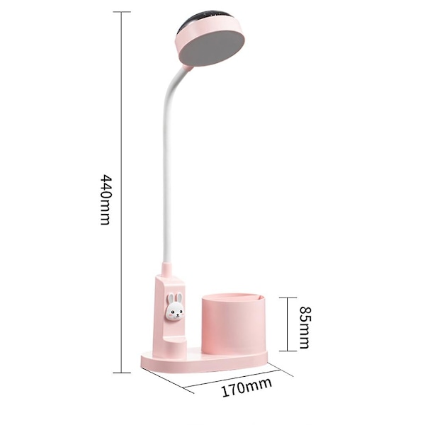 Barnebordlampe, skrivebordslampe med pennholder, automatisk fargeskiftende nattlampe, justerbar LED-leselampe for barn