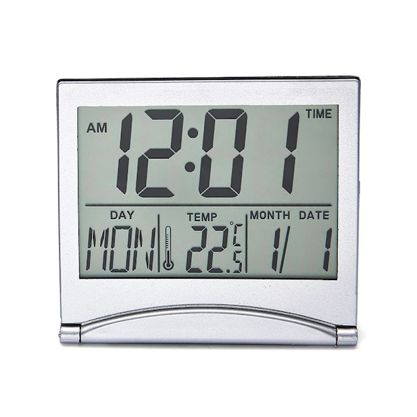 Foldable Desk Alarm Clock with Digital Display