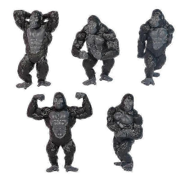5 stk. Gymversion Gorilla King Kong Pyntefigur Håndmodel