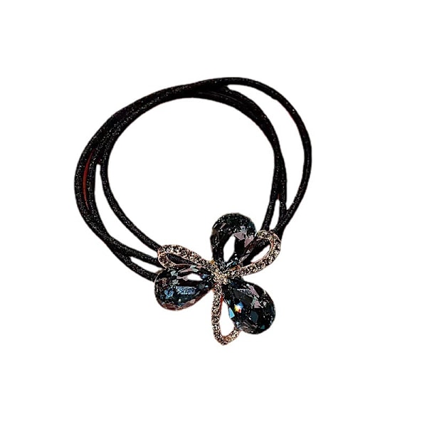 3 stk. Elegante Kvinder Piger Hår Scrunchies Krystal Rhinestone Butterfly Hårbånd Bånd Tilbehør Hestehale Holder