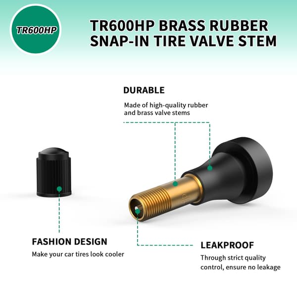 50 st TR600 Högtrycksventilspindel - Högtrycks slanglösa snap-in ventiler Bra