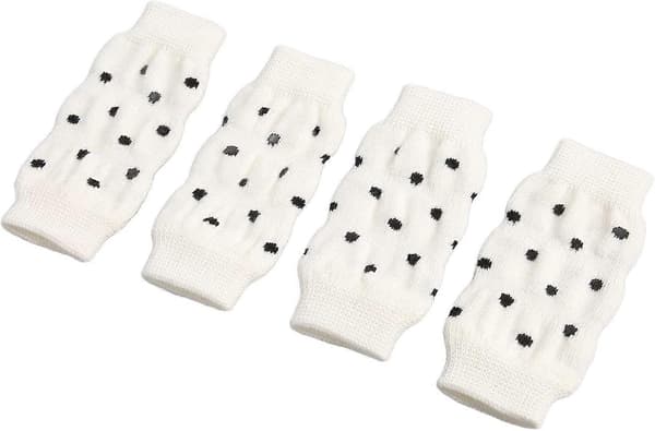 4-pak Strikkede Benvarmere til Hunde, Varme Vinterstrømper, Søde Polka Dots
