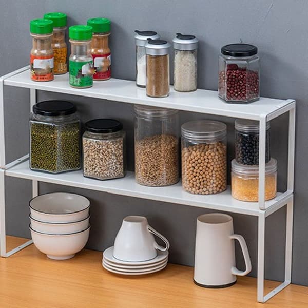 Kitchen Cabinet Storage Rack, Stackable and Retractable Storage Rack, Spice Bottle Holder
