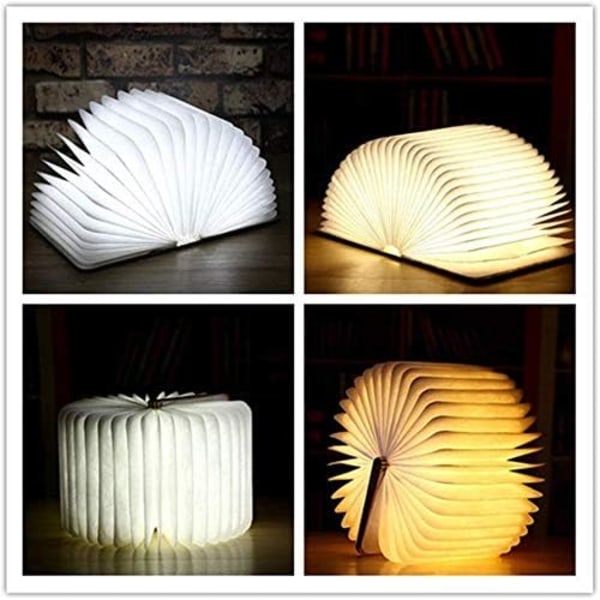 Tre Boklampe, LED-nattlampe, USB-oppladbar LED-stemningsbelysning, 3-farget skrivebordslampe