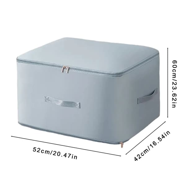 52 x 42 x 60 cm Large Bag, Moving Boxes, Foldable Storage Boxes for Clothes, Duvets, Blankets, Under Bed Wardrobe (Grey)