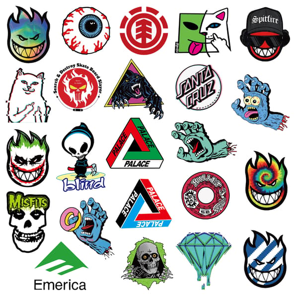 Skateboard Stickers Pack Coola Dekaler 100 st för Bärbara Datorer Tonåringar Rullväska