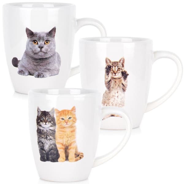 Keramiske krus katte 220 ml 3 stk.