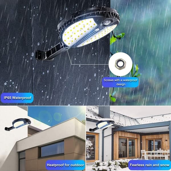 Outdoor solar light solar motion sensor with remote control, suitable for garage, garden, yard, courtyard
