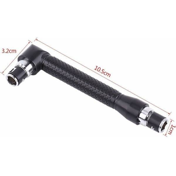 Angled Screwdriver, Bent Screwdriver, L-shaped Wrench, with 10 Bits for Construction Workers