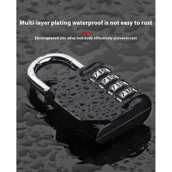 Combination Lock, 4-Digit Padlock for School Gym Locker, Fence, Toolbox, Case, Hasp Cabinet Storage (2-Pack, Black)