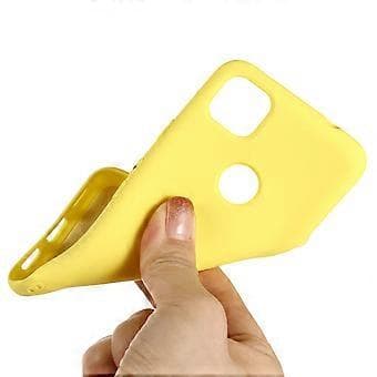 Washable Phone Case Drop Protection Phone Cover Silicone Microfiber Inner Case Compatible for Pixel 4a (Yellow)