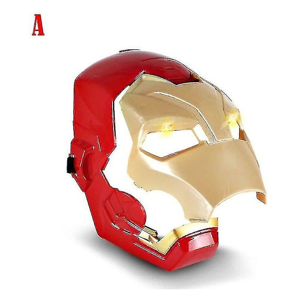 Kryc Marvel Avengers 4 Iron Man Captain America Mask Ljus Ljud Öppen Ansiktshjälm Mask För Barn Halloween