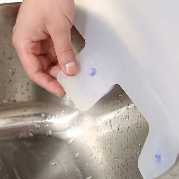 Silicone Splash Guard with Suction Cups for Kitchen and Bathroom Sinks (Transparent) - MODOU