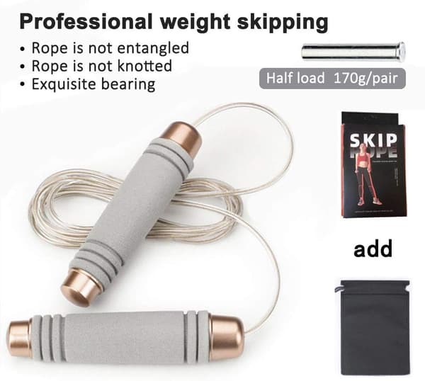 Weighted Jump Rope for Handles, Adjustable TPU Cable with Bearings