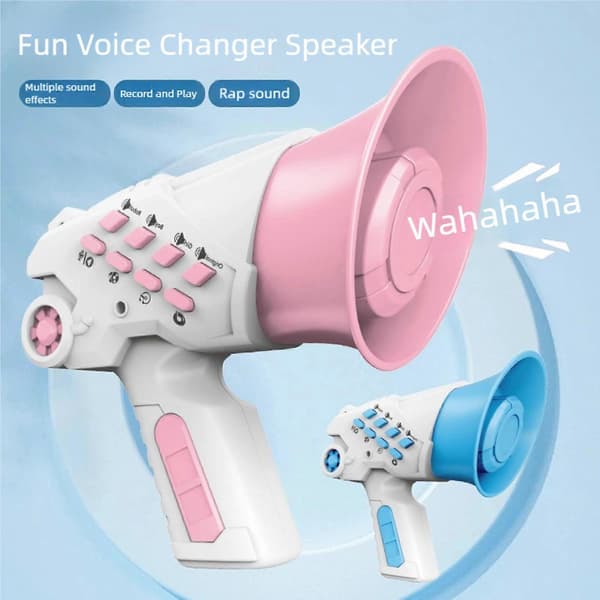 Multifunktionell Ljudväxlare Megafon Inspelningsfunktion Resevänlig Design Skämt Samlingar Blå Blue