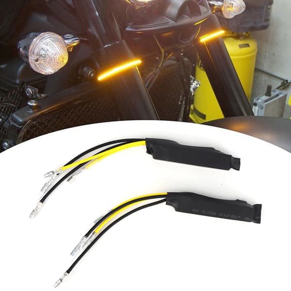2 stk DC12V 21W LED-modstand Dekoder Fejlfri Afbryder Enkeltsidet Ledning til Motorcykel Blinklys