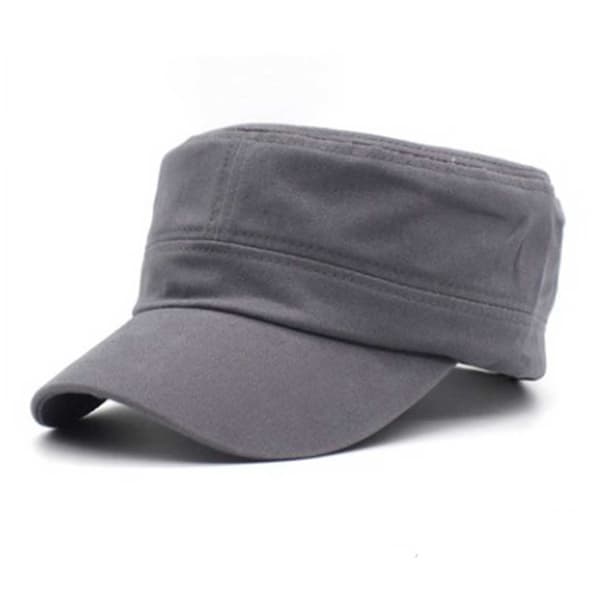 Grå militærlue hærhette - Flat hærhette grå grå en størrelse gray one size