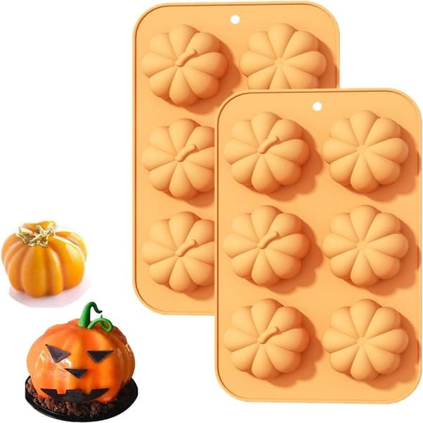3D Græskar Silikonekageforme, Efterårskageforme, Silikoneforme til Thanksgiving, Halloween, Jul, Slik, Bagning, Kage, Chokolade