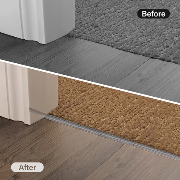 1M Self-Adhesive Vinyl Transition Strip Laminate Flooring Threshold for Carpet Tiles Grey