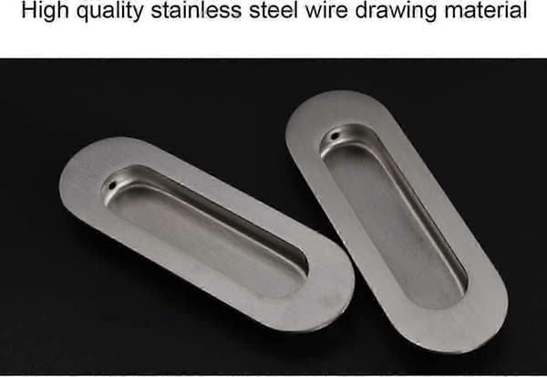 2-piece Concealed Stainless Steel Silver Tone Flush Pull Handle