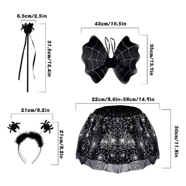 Lepakon siivet -setti Halloween-cosplay-asu 2 hametta