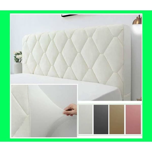 Headboard Cover Thickened Soft Stretch Dustproof Cover Milky White 180cm