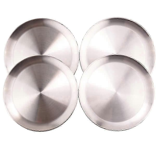 4-pakning 12-tommers pizzabrett, pizzabakeplate i rustfritt stål, rund pizzabakeplate, for baking