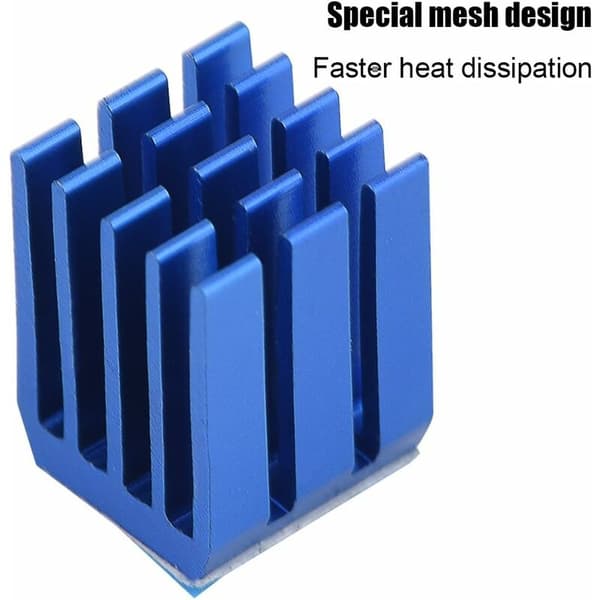 10-pak blå aluminium stepmotor køleplader til TMC2100 3D-printer (9912MM) longziming