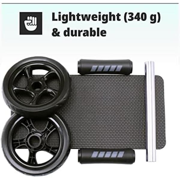 Abdominal Training Equipment Roller - Ab Wheel for Sit-ups for Home Gym with Extra Thick Knee Pad Mat - Ab Trainer