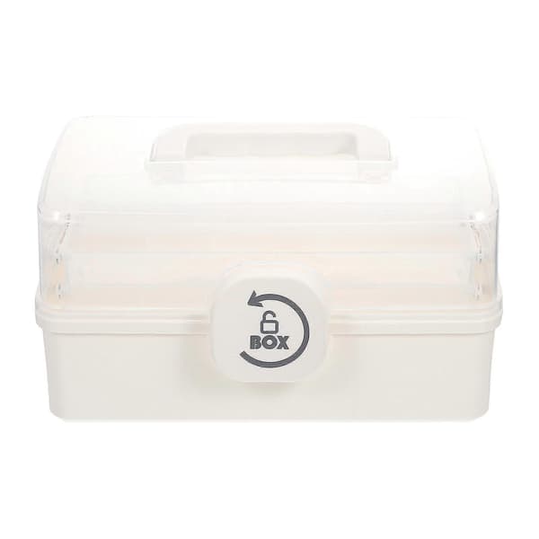 1 pc Durable Brush Storage Box Three-layer Stationery Storage Box for Home Office