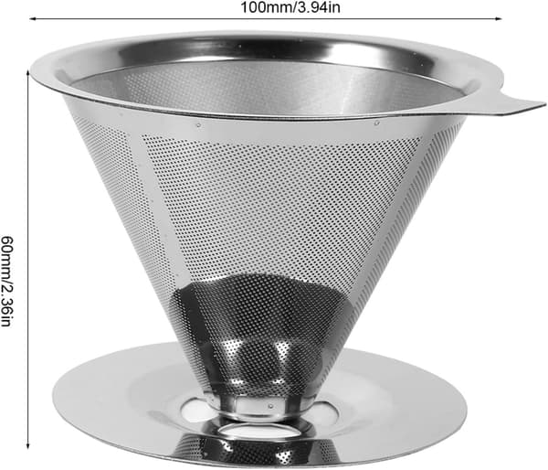 Kaffefilter i rustfrit stål, genanvendelig kaffedrypper
