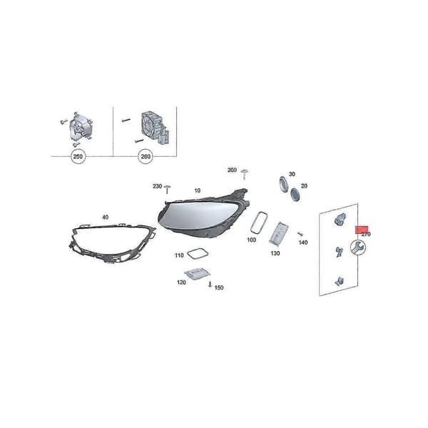 A2138202300 Left Headlight Bracket Repair Kit for E W213 W238 2016-2020 Headlight Fixed Holder Screw