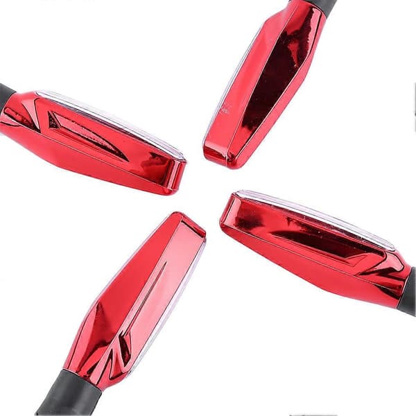 4x Motorcycle Universal 9 LED Turn Signal Indicator Light Amber Red Light