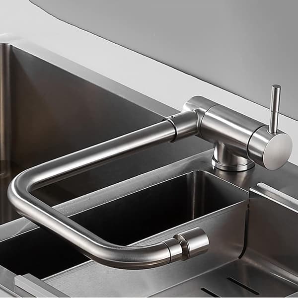 Kitchen Faucet with Pull-Out Spout - Stainless Steel Hot & Cold Water - Dual Modes