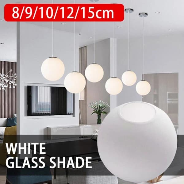 Opaque White Glass Dome Lampshade Replacement Shade 15cm One-size