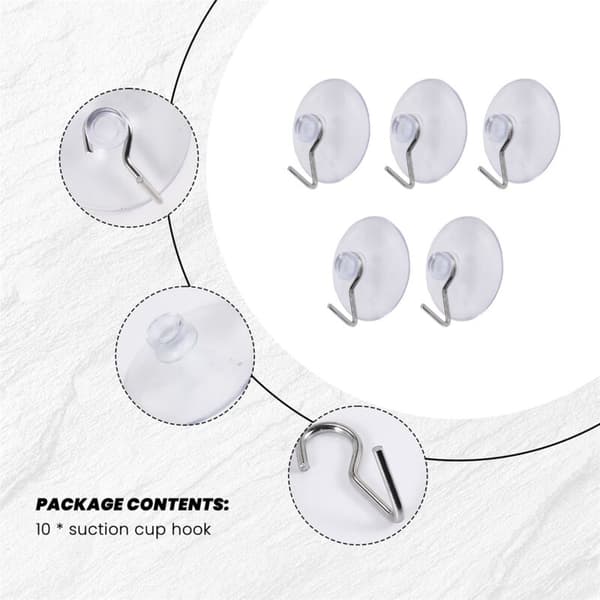 Suction Cup Window Hooks Suction Cups Transparent Wire 32mm (10-pack)